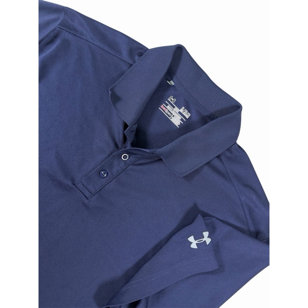 Under Armour HeatGear Men's XL Polo Shirt Blue Performance Golf Athletic